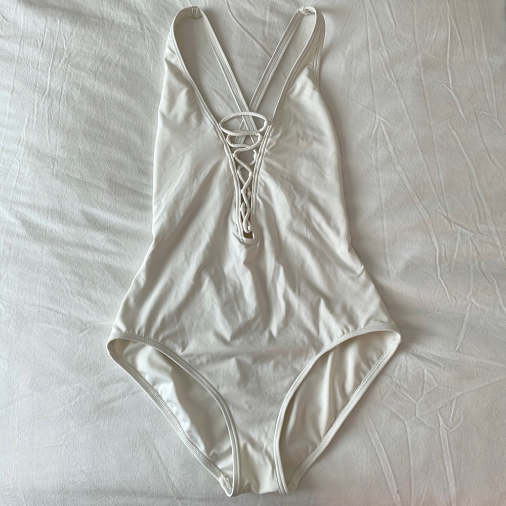 beautiful white MK bathing suit!